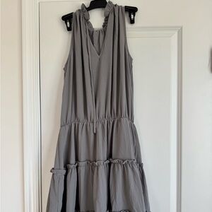 Gray Sleeveless Tiered Dress